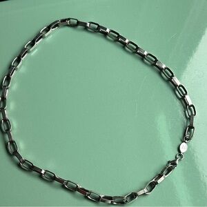 Striking sterling silver paperclip chain necklace. 24” long